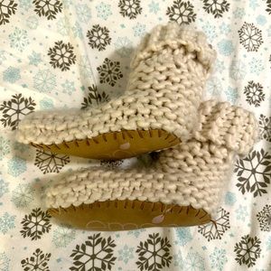 Lemon Cabin Cute Slipper Socks, cream/off white